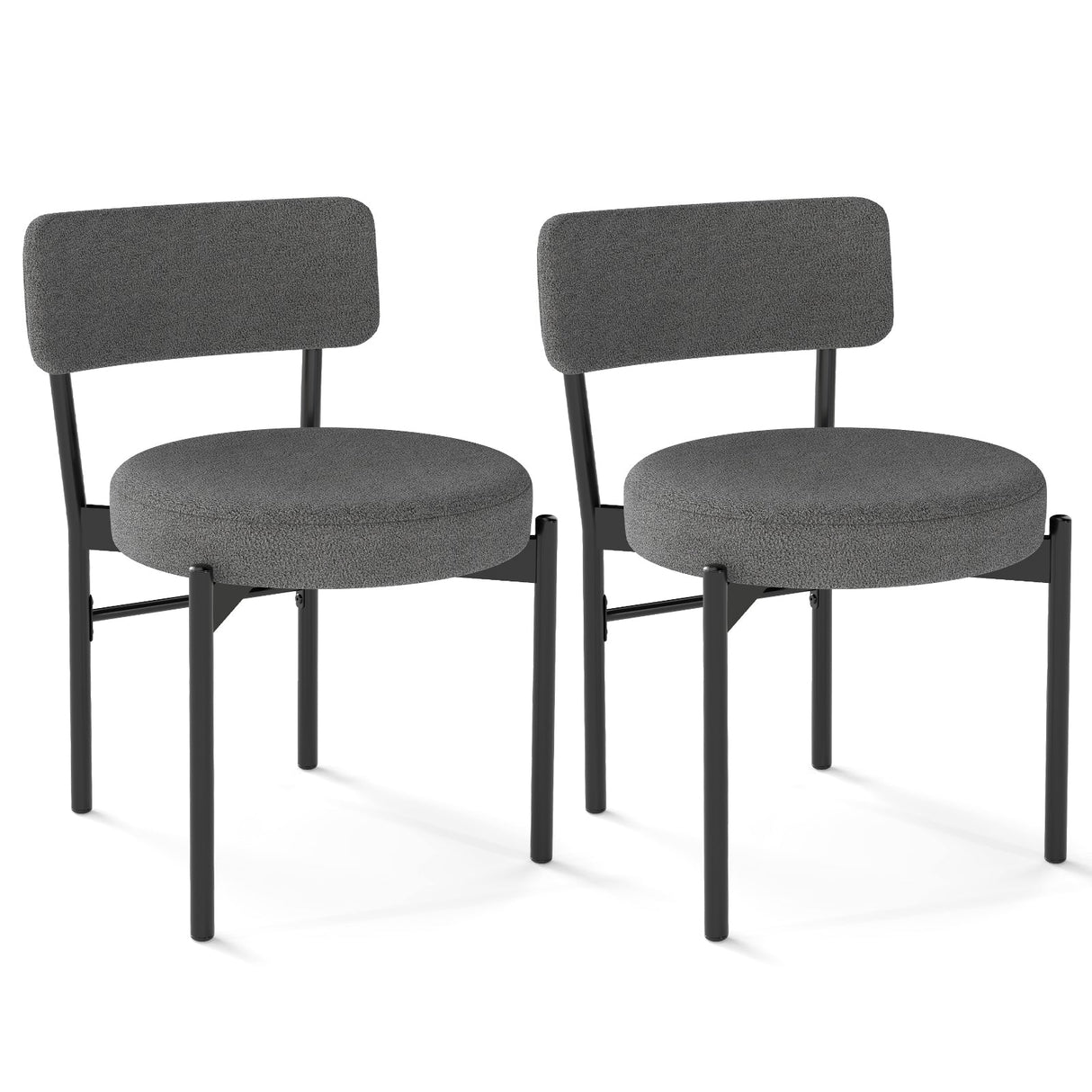 Juego de 2 sillas de comedor con respaldo curvo y asiento acolchado