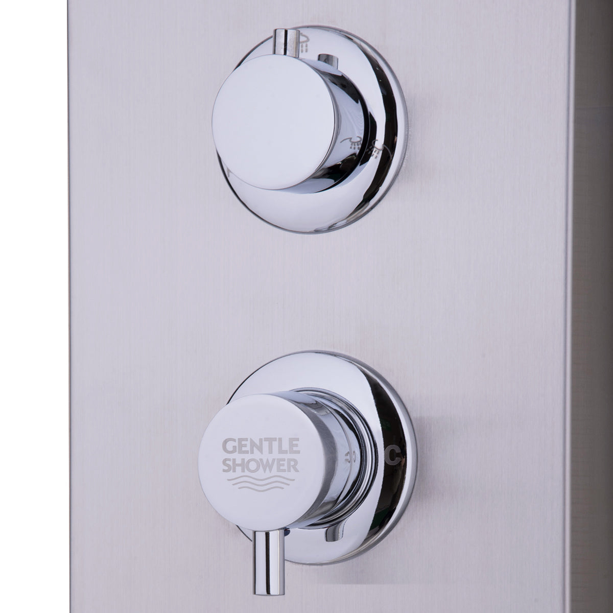Panel de ducha de acero inoxidable de 47 pulgadas con jets de masaje y ducha de mano