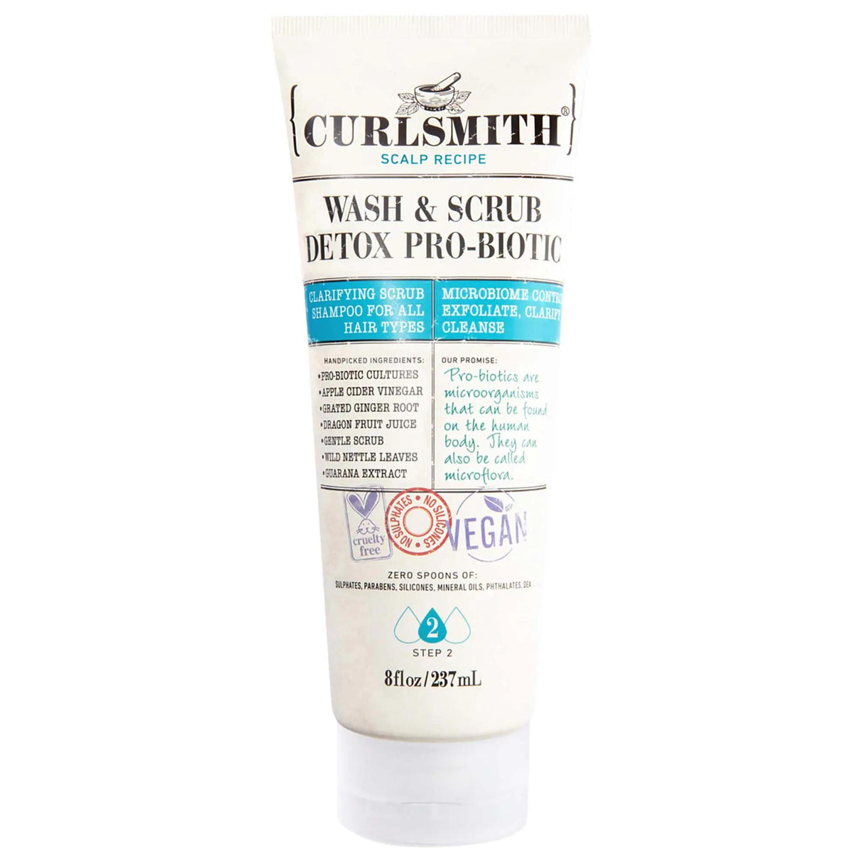 Wash & Scrub Clarifying Detox Shampoo - Purifies Scalp, Vegan & Cruelty-Free - Wash & Scrub
