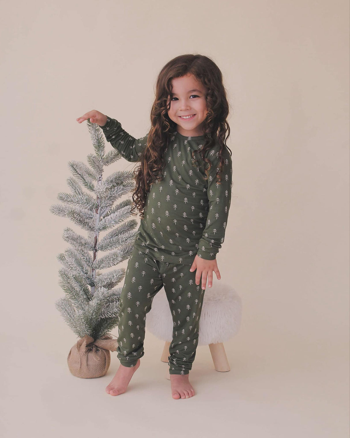 Pijama de bambú de árbol de Navidad - Conjunto de 2 piezas