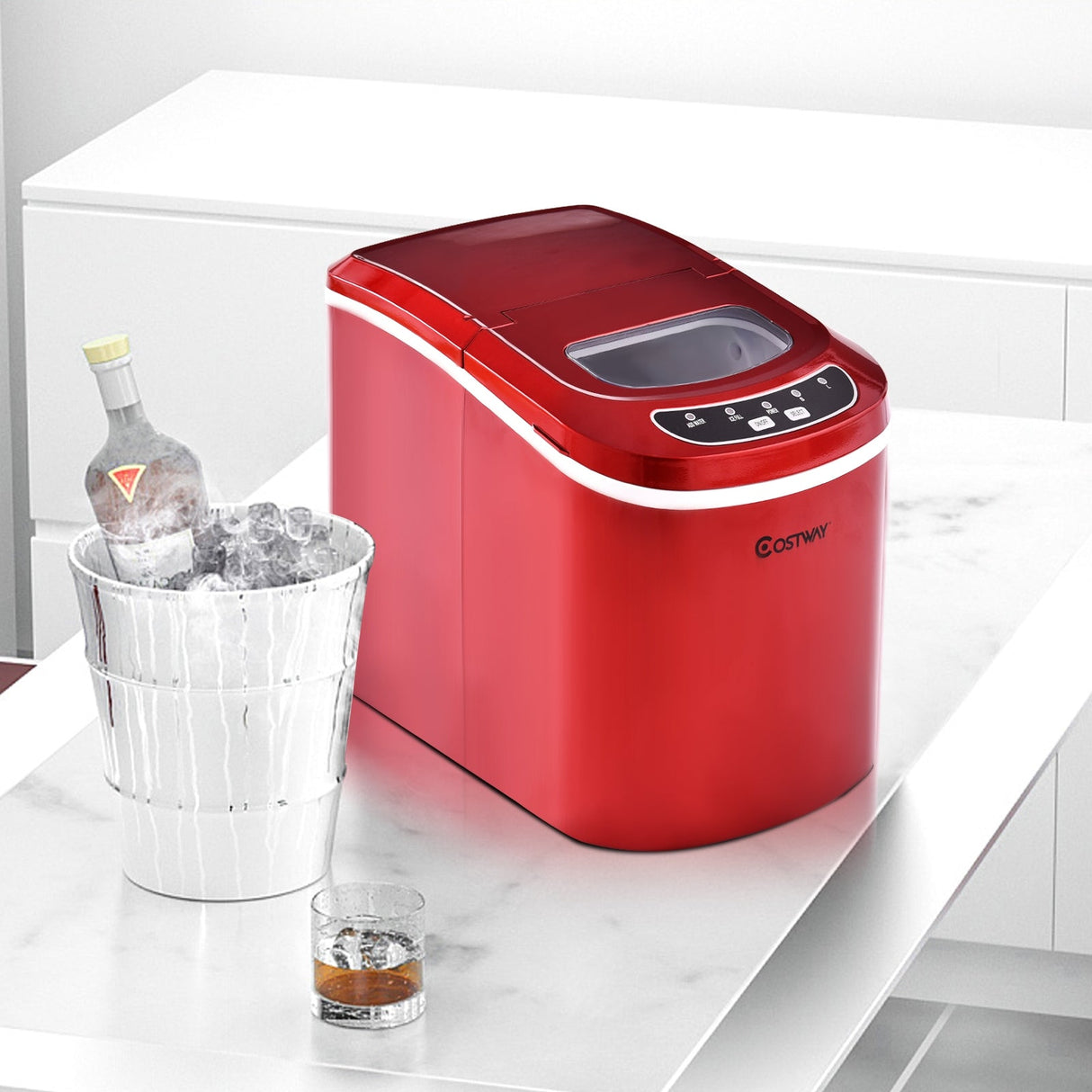 Mini máquina eléctrica portátil y compacta para hacer hielo