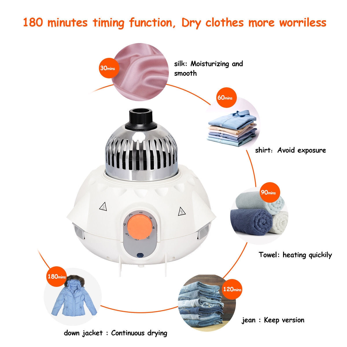 Secadora de ropa portátil sin ventilación, plegable con calefactor