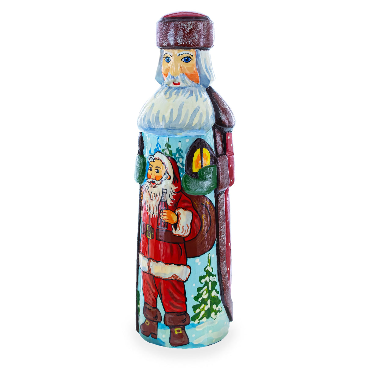 Hand Carved Wooden Santa 7.25 Inches