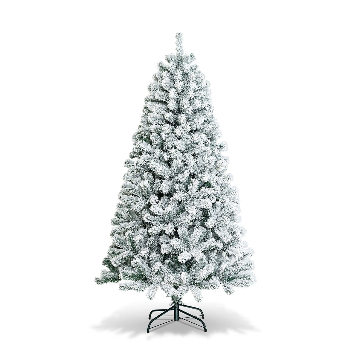 Árbol de Navidad Articulado de 6 Pies con Nieve Artificial Decorativa, Frondoso y con Base Metálica