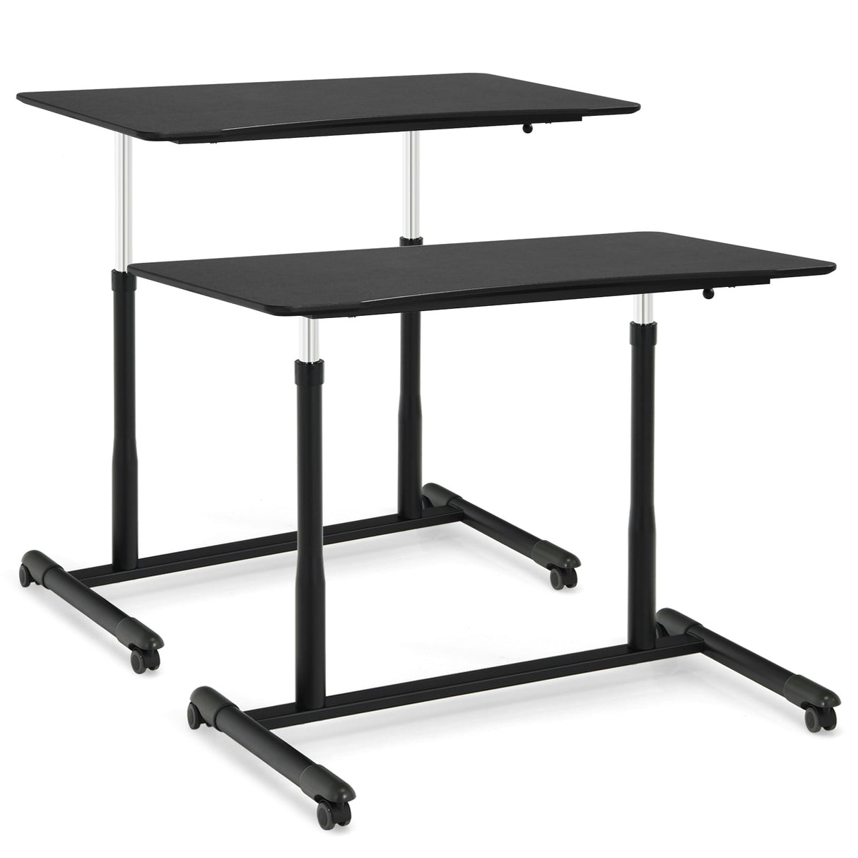 Height Adjustable Computer Desk Sit to Stand Rolling