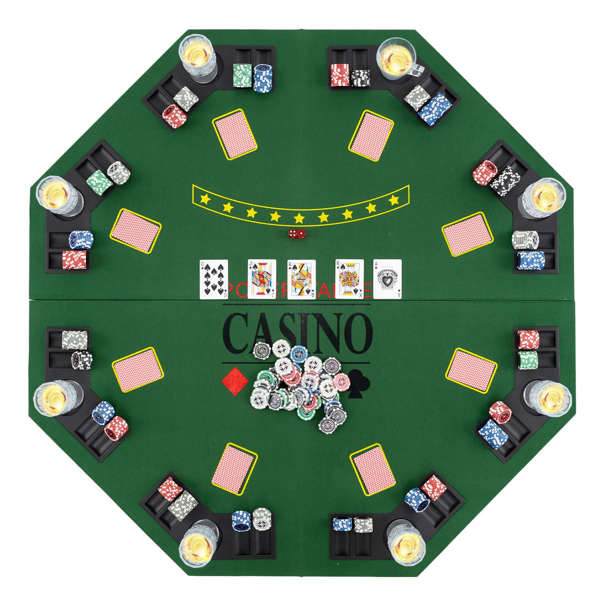 8-Player Foldable Poker Table Top with Carrying Bag
