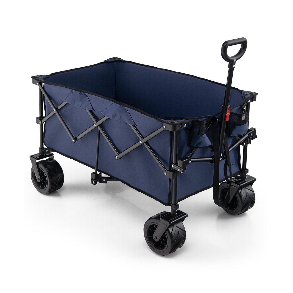 Carro utilitario plegable para jardín con ruedas anchas y mango ajustable
