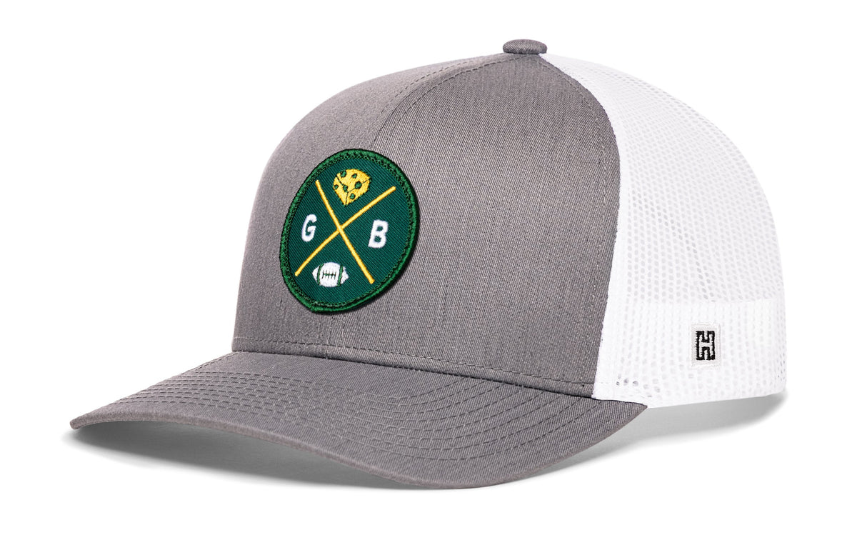 Green Bay Trucker Hat | Black GB Cheese X Football Snapback