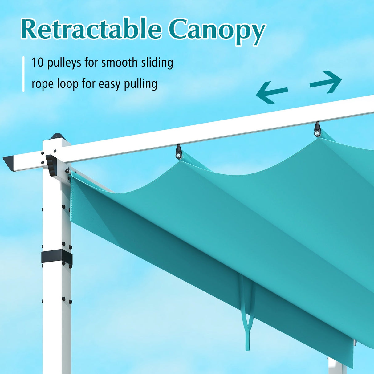 Pérgola Exterior con Toldo Retráctil y Estructura de Aluminio