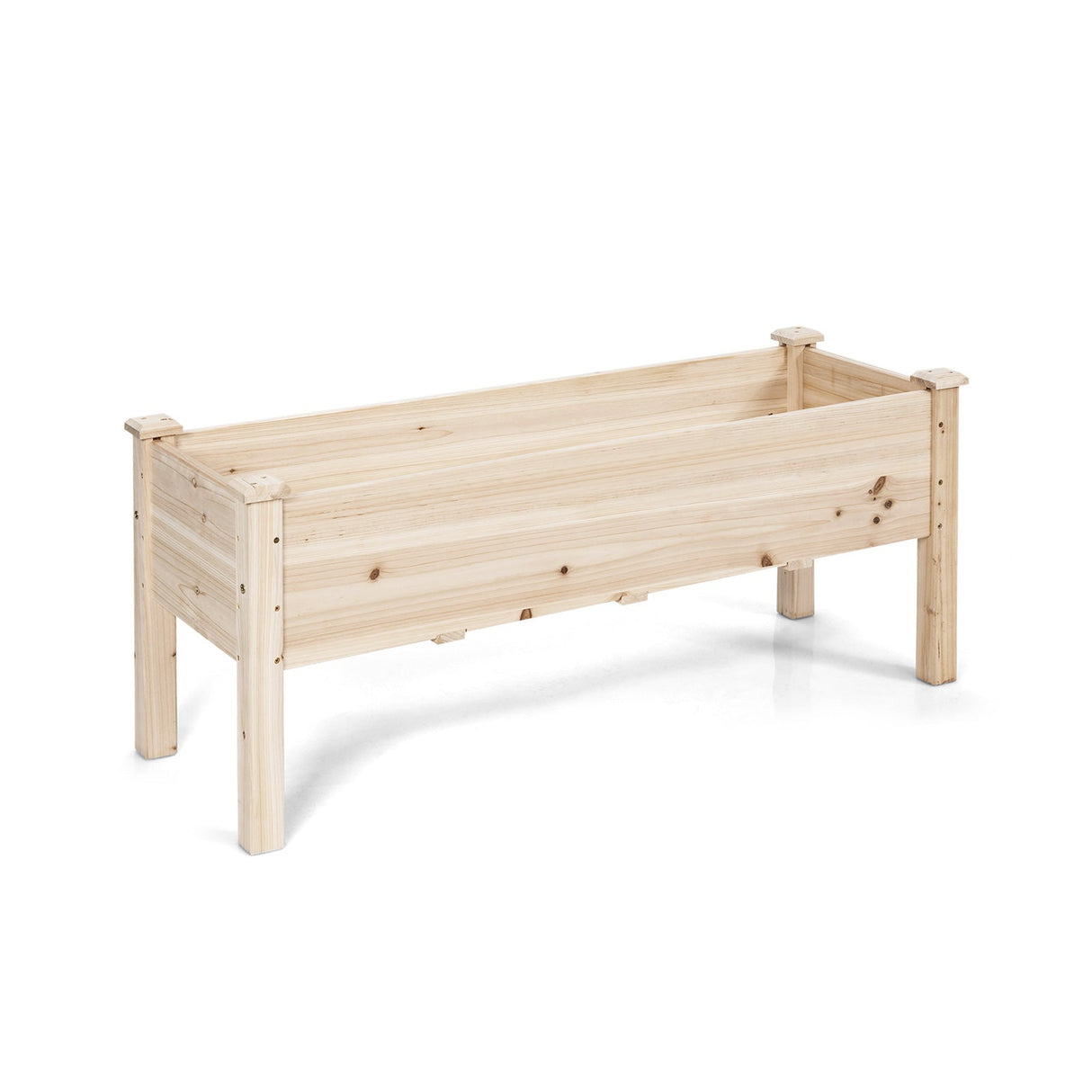 Huerto elevado de madera para verduras, flores y hierbas