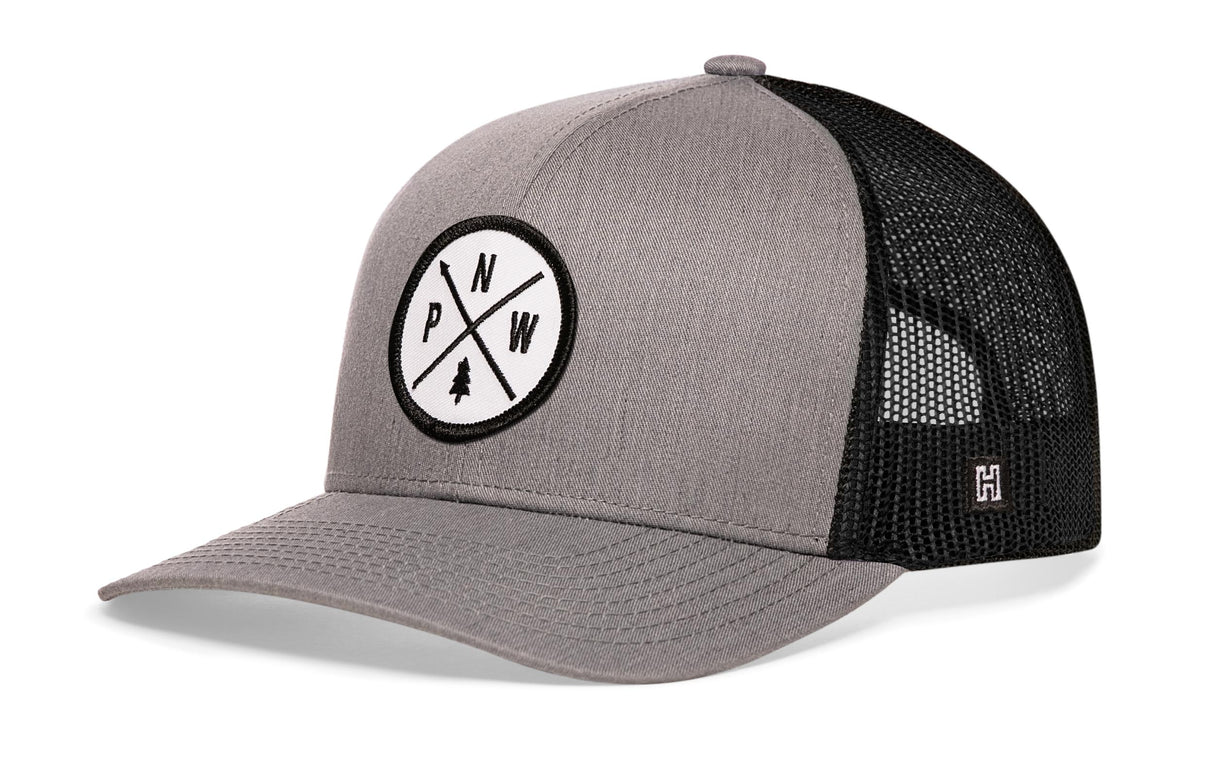 PNW Trucker Hat | Gray-Black PNW X Snapback