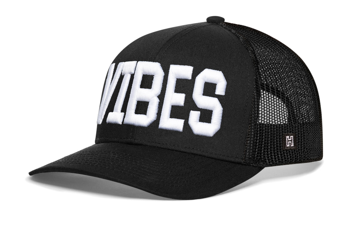 VIBES Trucker Hat | Black Good Times Snapback