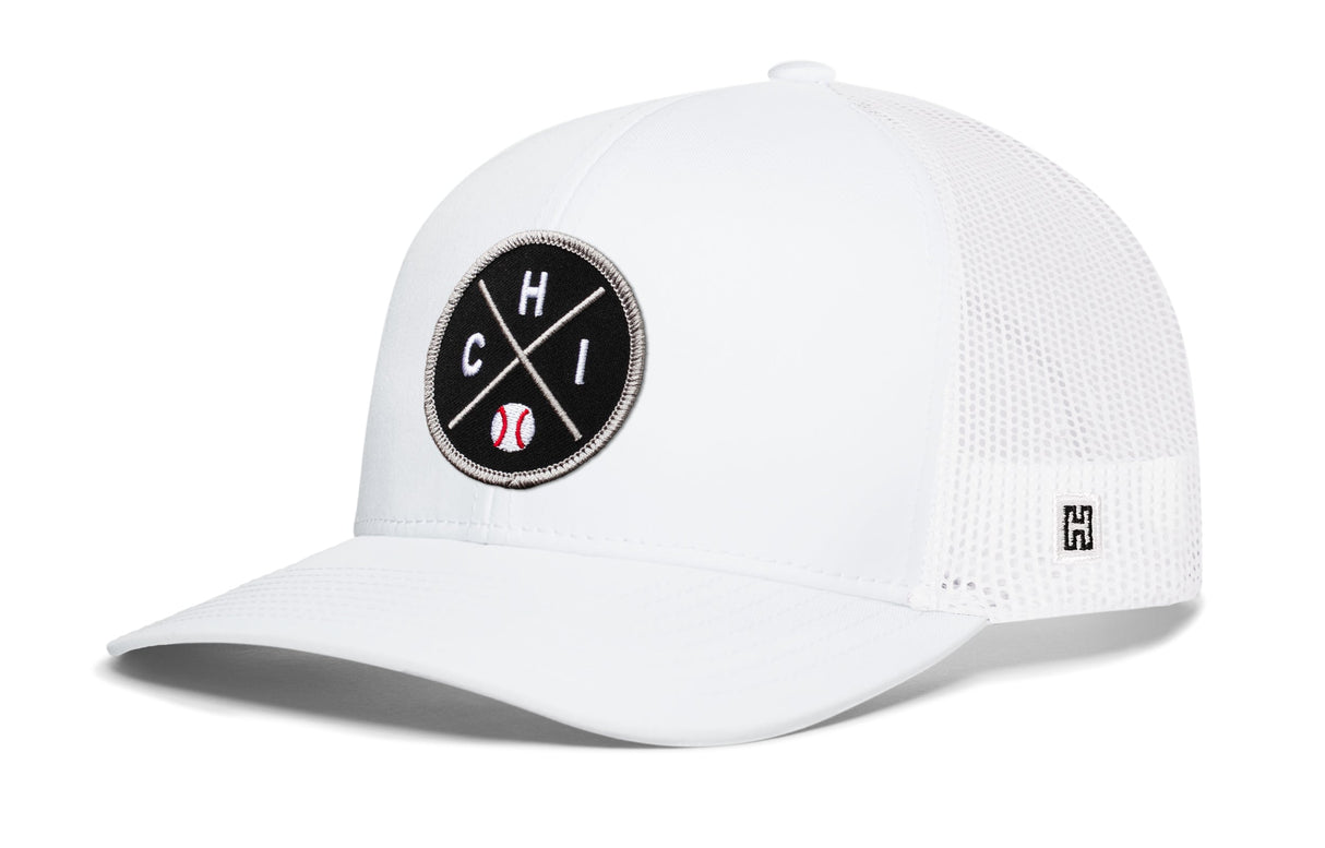 Chicago Trucker Hat | Silver CHI X Baseball Snapback