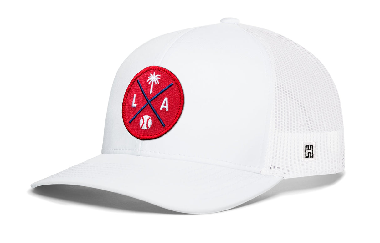 Los Angeles Trucker Hat | Red LA X Baseball Snapback