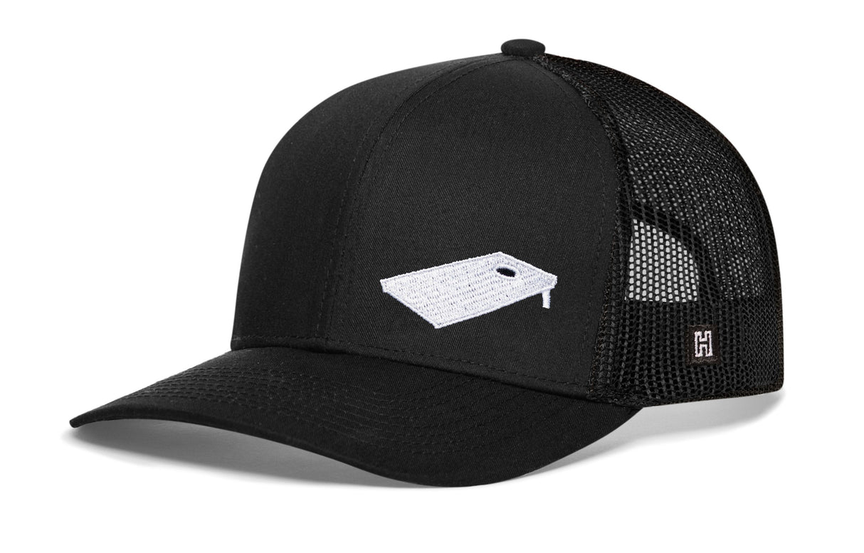 Cornhole Board Trucker Hat | Black Bags Snapback