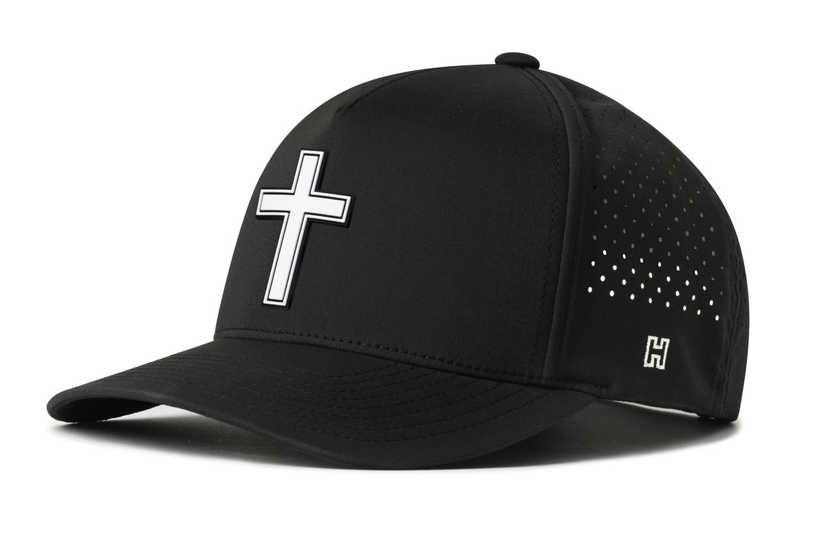 Cross Performance 5-Panel Hat | White PVC Christian Flexfit® Snapback