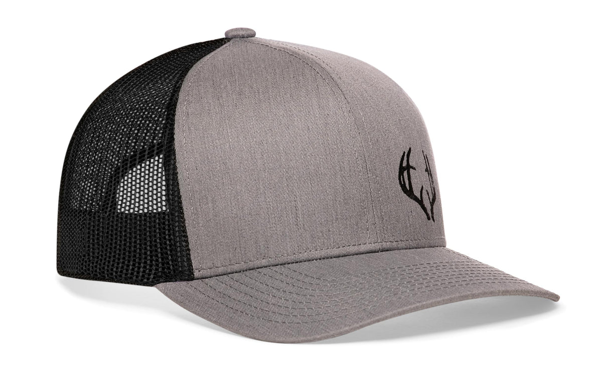 Buck Antler Trucker Hat | Gray-Black Buck Antler Snapback