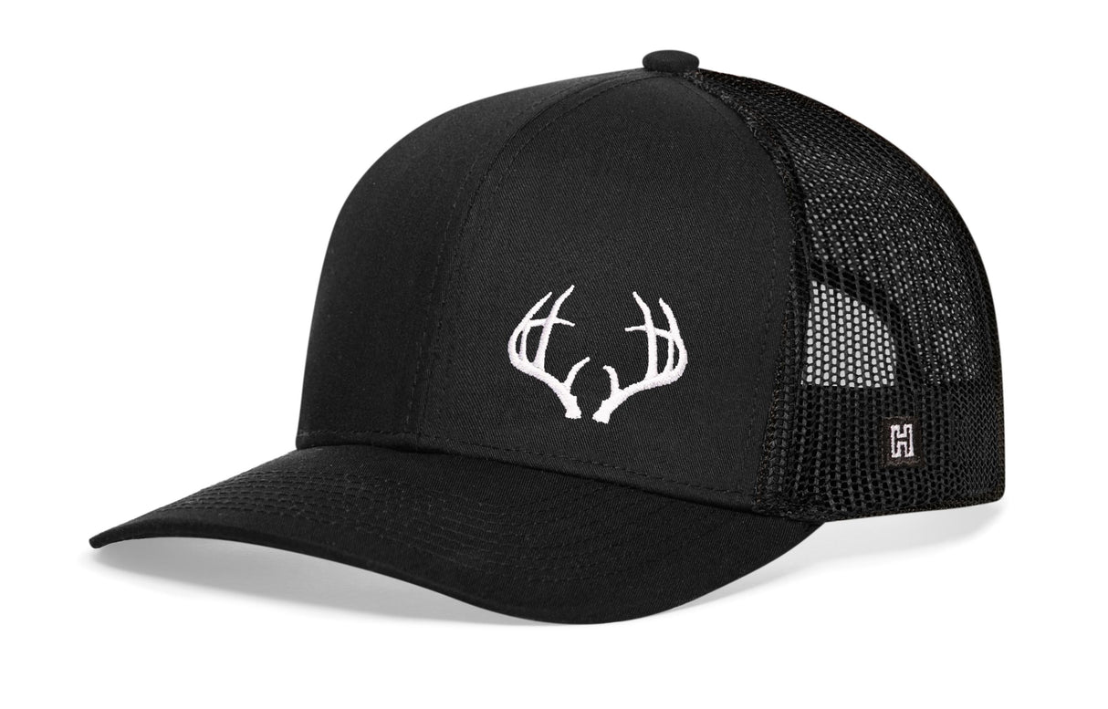 Buck Antler Trucker Hat | Black Buck Antler Snapback