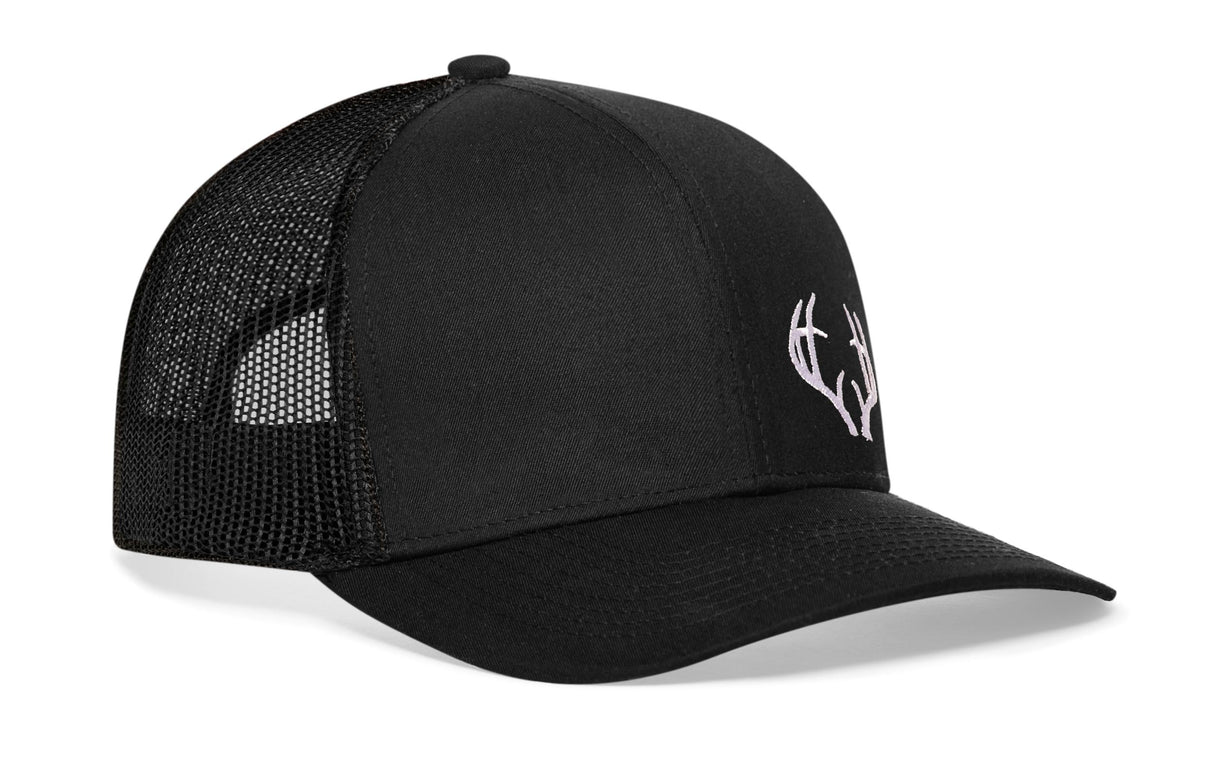 Buck Antler Trucker Hat | Black Buck Antler Snapback