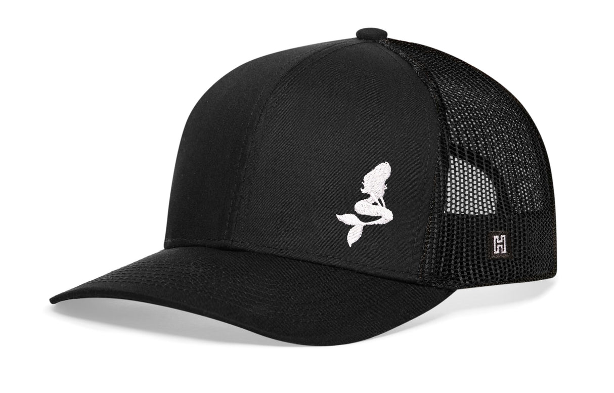 Mermaid Trucker Hat | Black Snapback