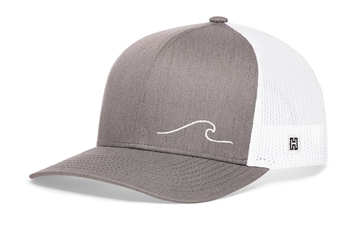 Wave Trucker Hat | Gray-White Beach Snapback
