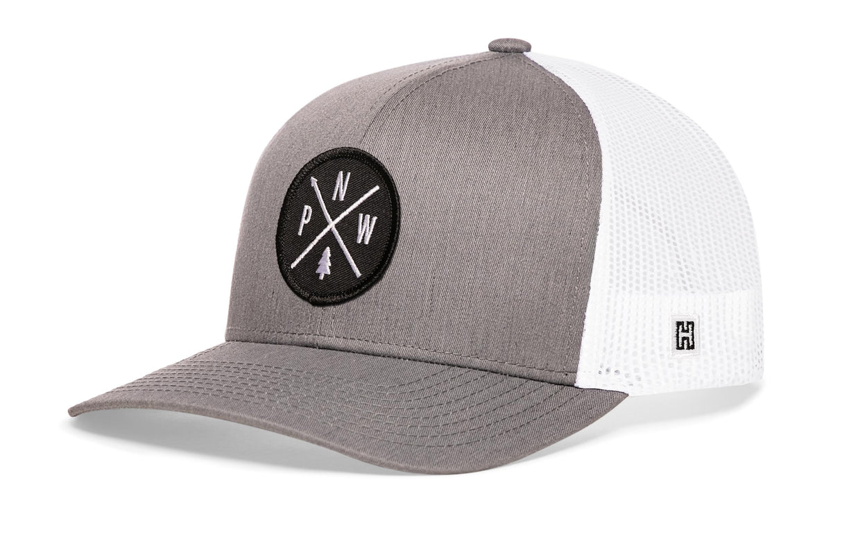 PNW Trucker Hat | Gray-White PNW X Snapback