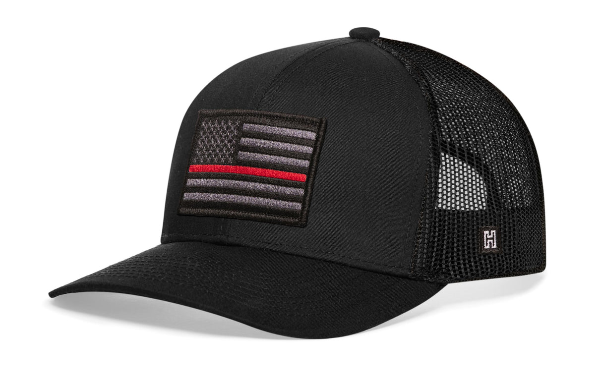 Thin Red Line Trucker Hat | Black Fire Tactical Snapback