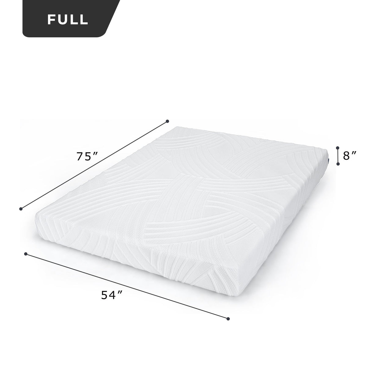 Colchón de espuma viscoelástica de 8 pulgadas con funda de tejido jacquard de poliéster