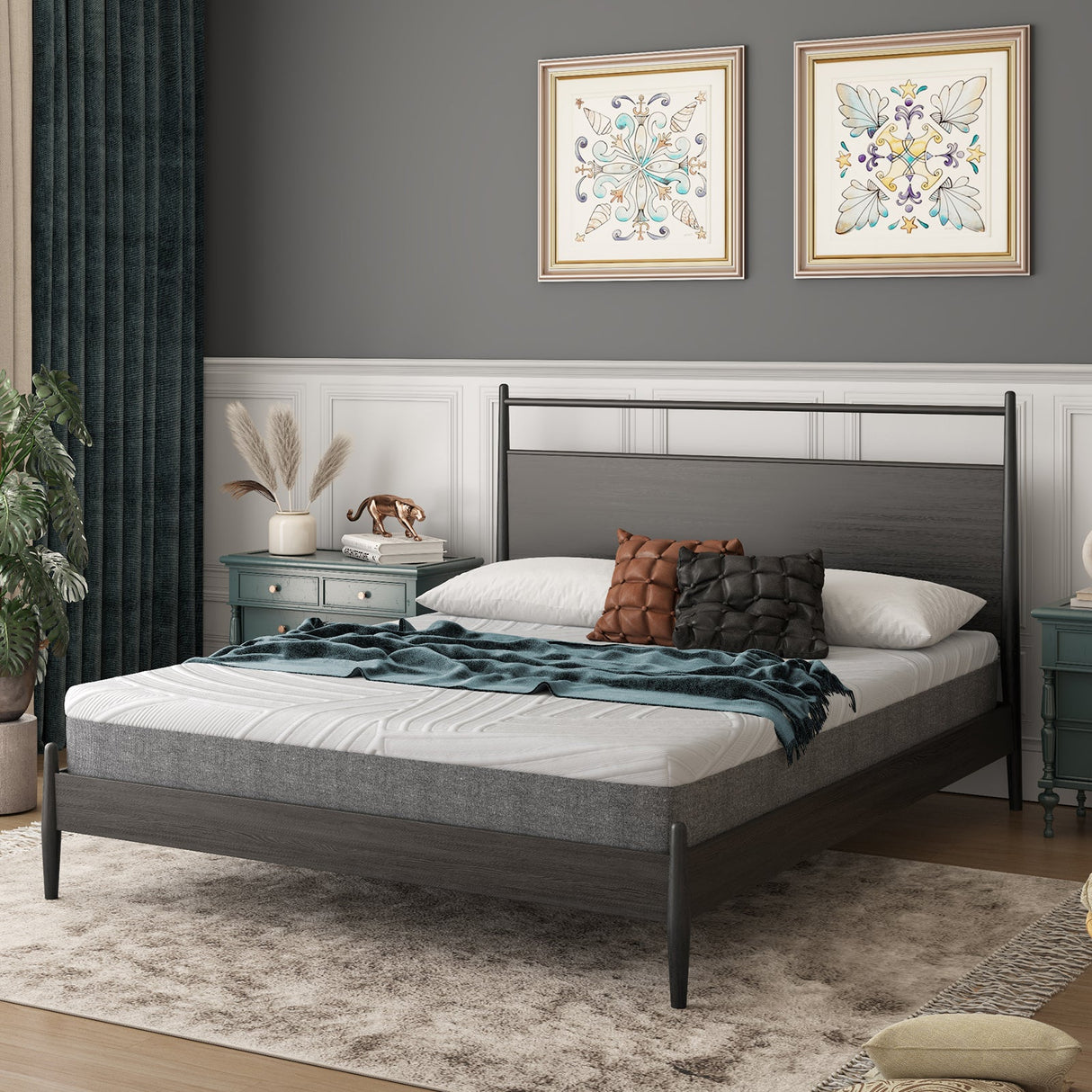 Colchón de espuma viscoelástica de 75L x 54W x 8H con funda de tela Jacquard