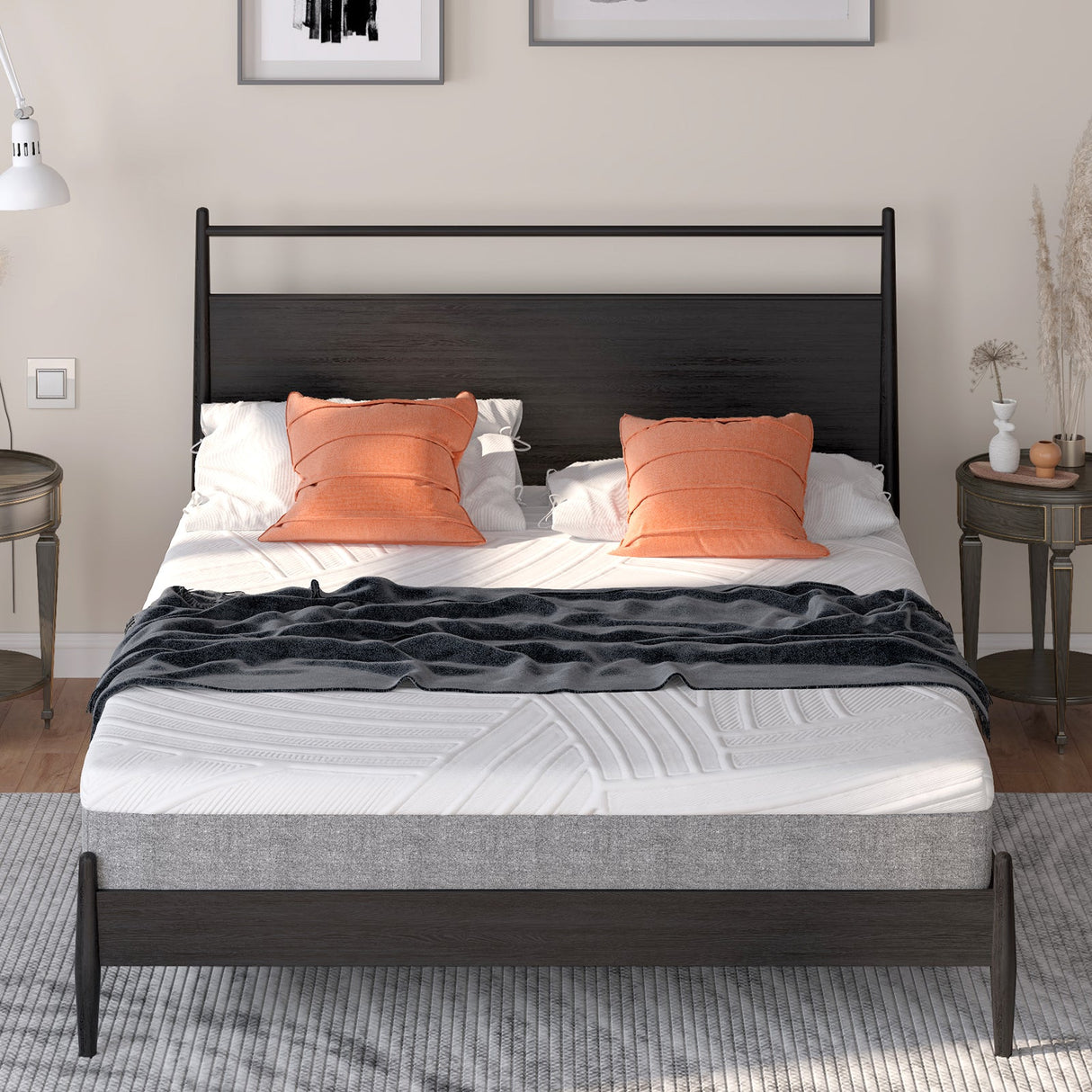 Colchón de espuma viscoelástica de 75L x 54W x 8H con funda de tela Jacquard