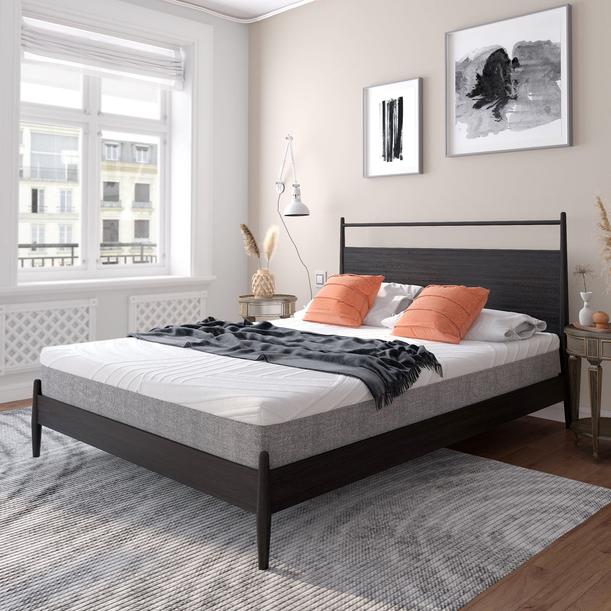 Colchón de espuma viscoelástica de 75L x 54W x 8H con funda de tela Jacquard