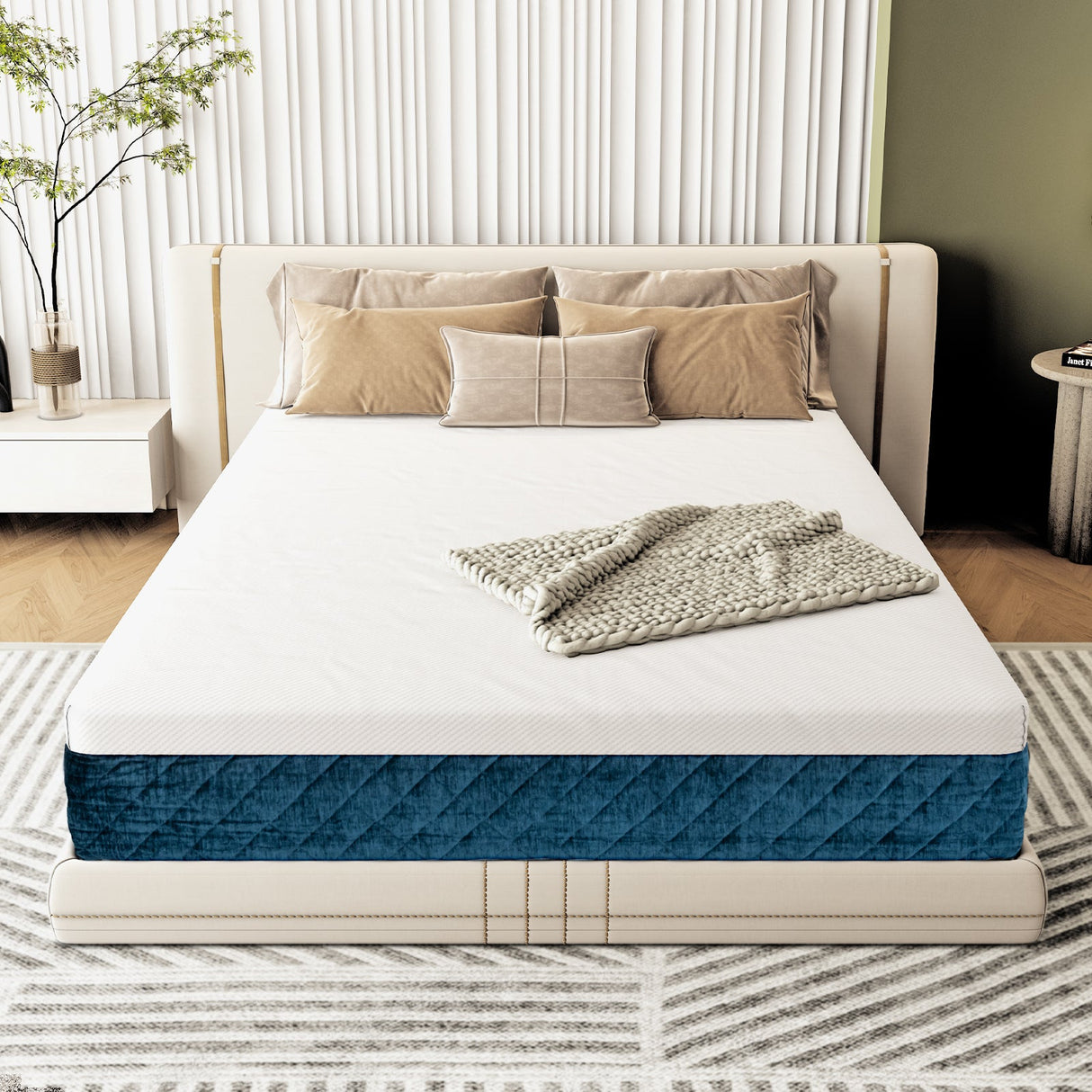 Colchón de 10 pulgadas con funda de tela Jacquard en caja