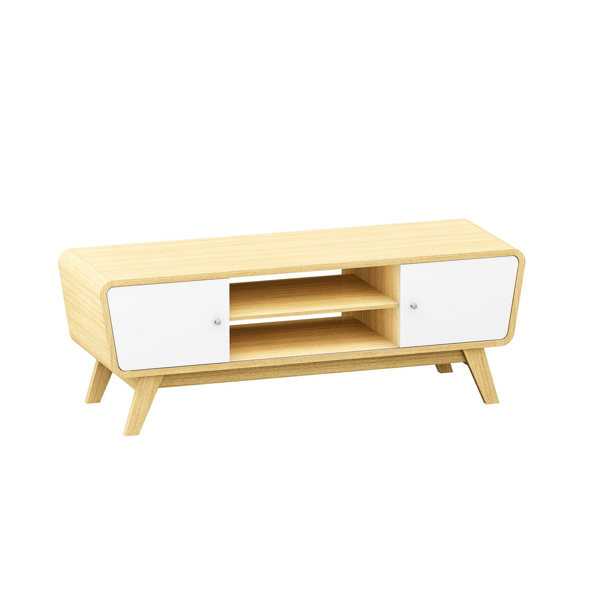 Mueble de TV con puertas corredizas y estante ajustable para televisores de hasta 55 pulgadas