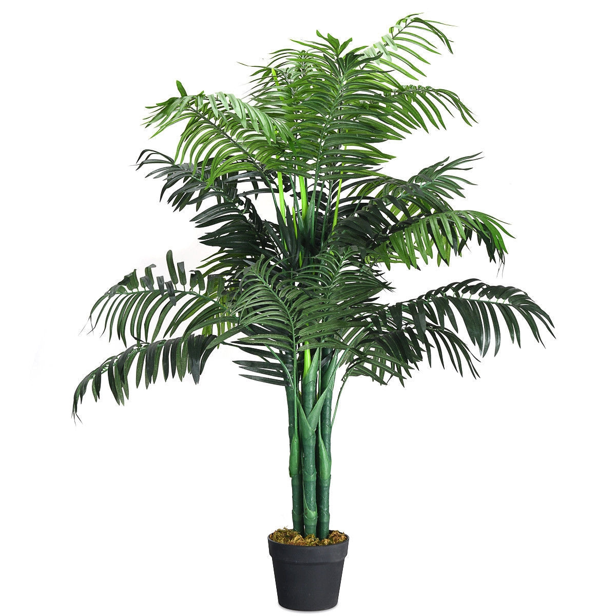 Palmera Areca artificial de seda decorativa de 3,5 pies con cesta