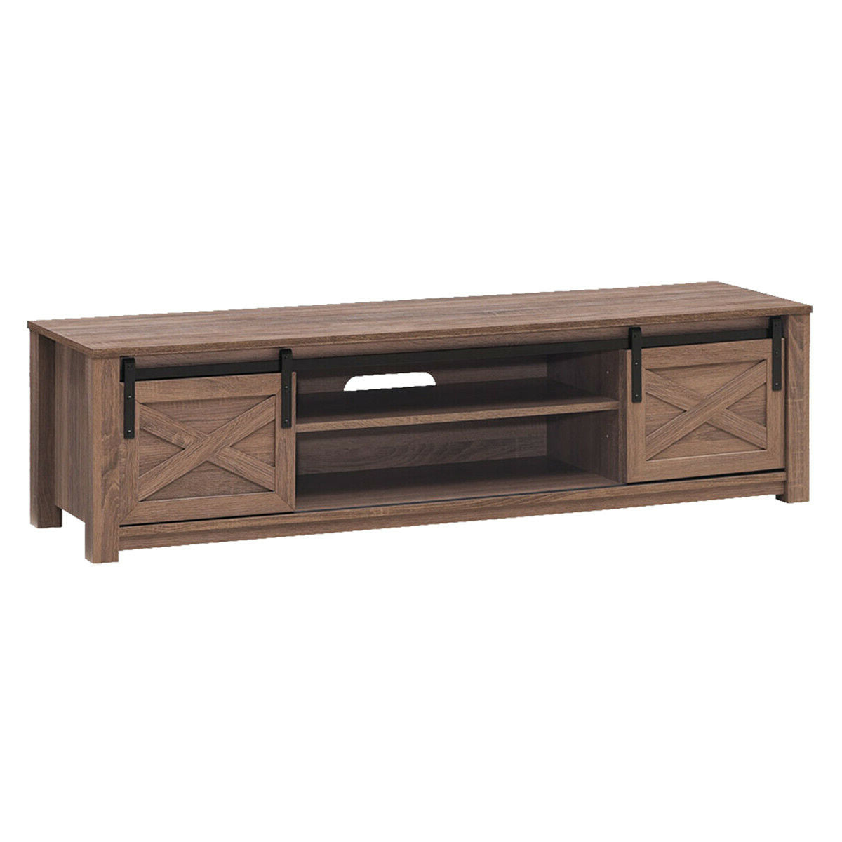 Mueble de TV de 65 pulgadas con puerta corrediza estilo granero