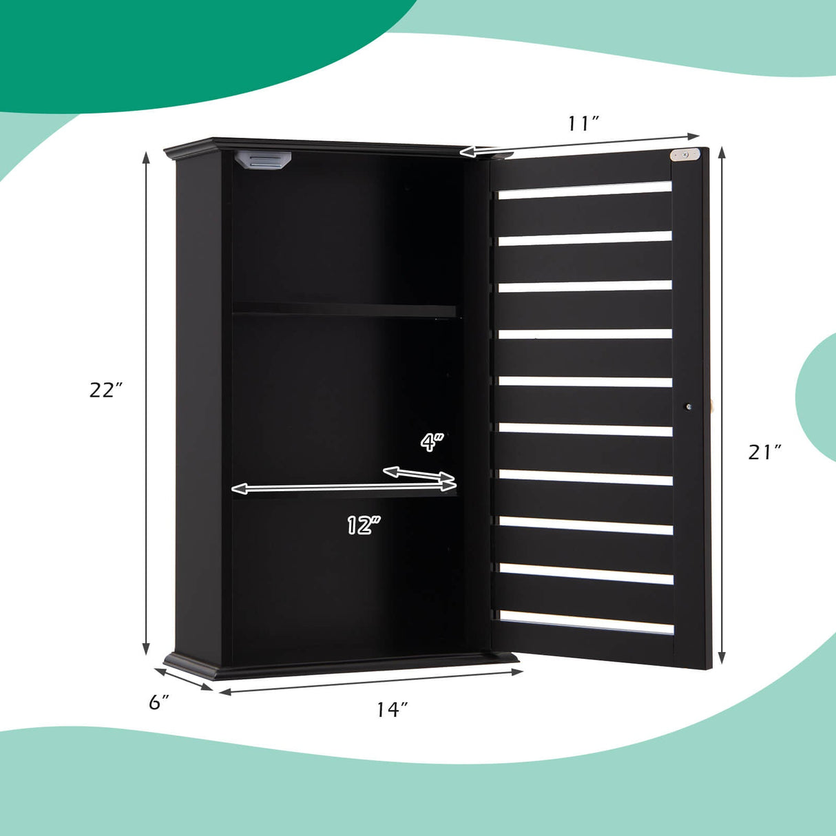 Gabinete Botiquín para Montaje en Pared Organizador de Almacenamiento Multifuncional