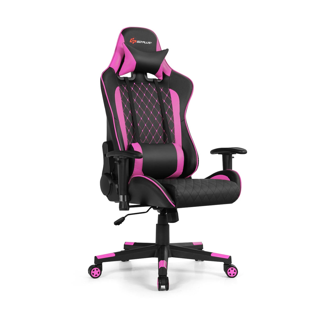 Silla de juego con masaje, soporte lumbar y reposacabezas