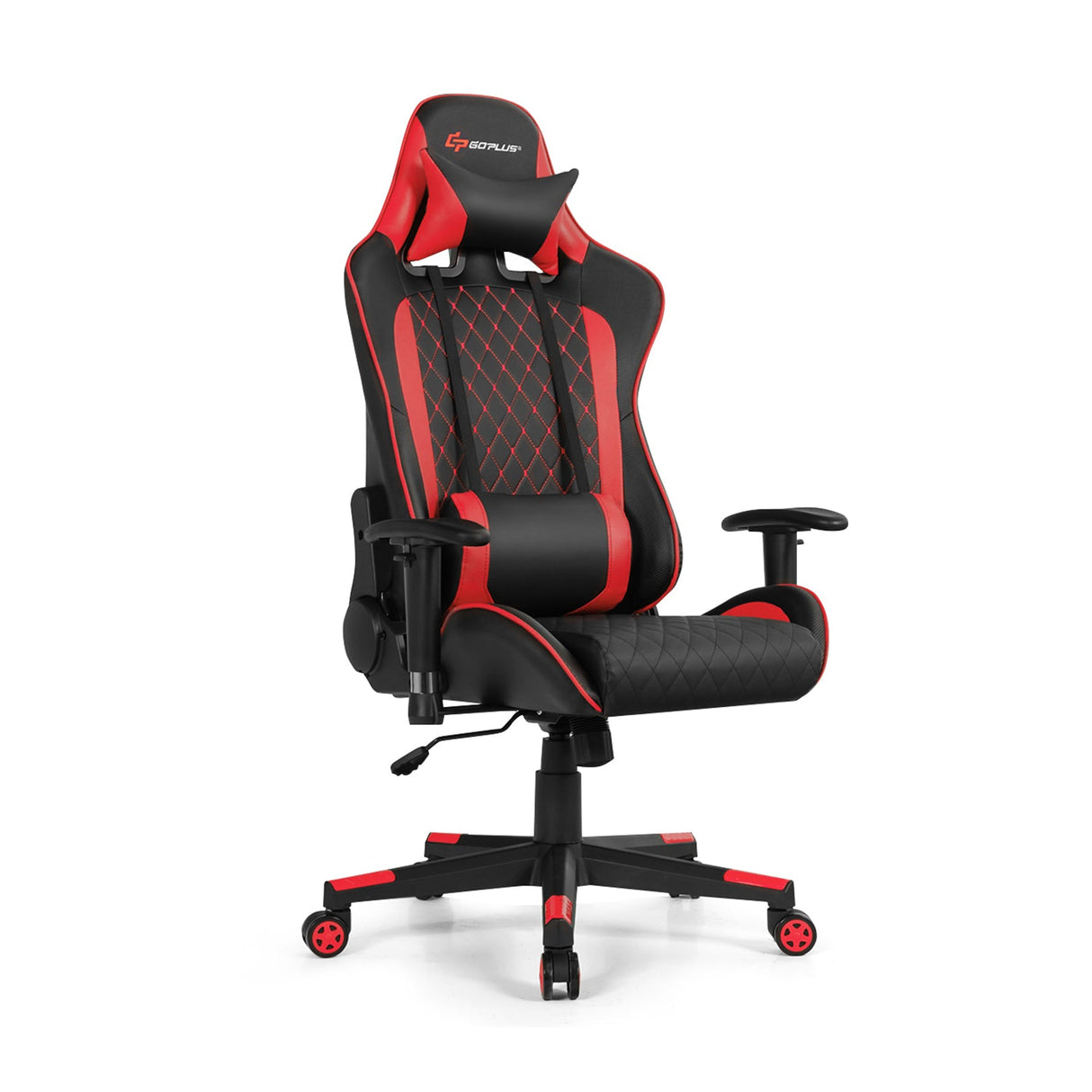 Silla de juego con masaje, soporte lumbar y reposacabezas
