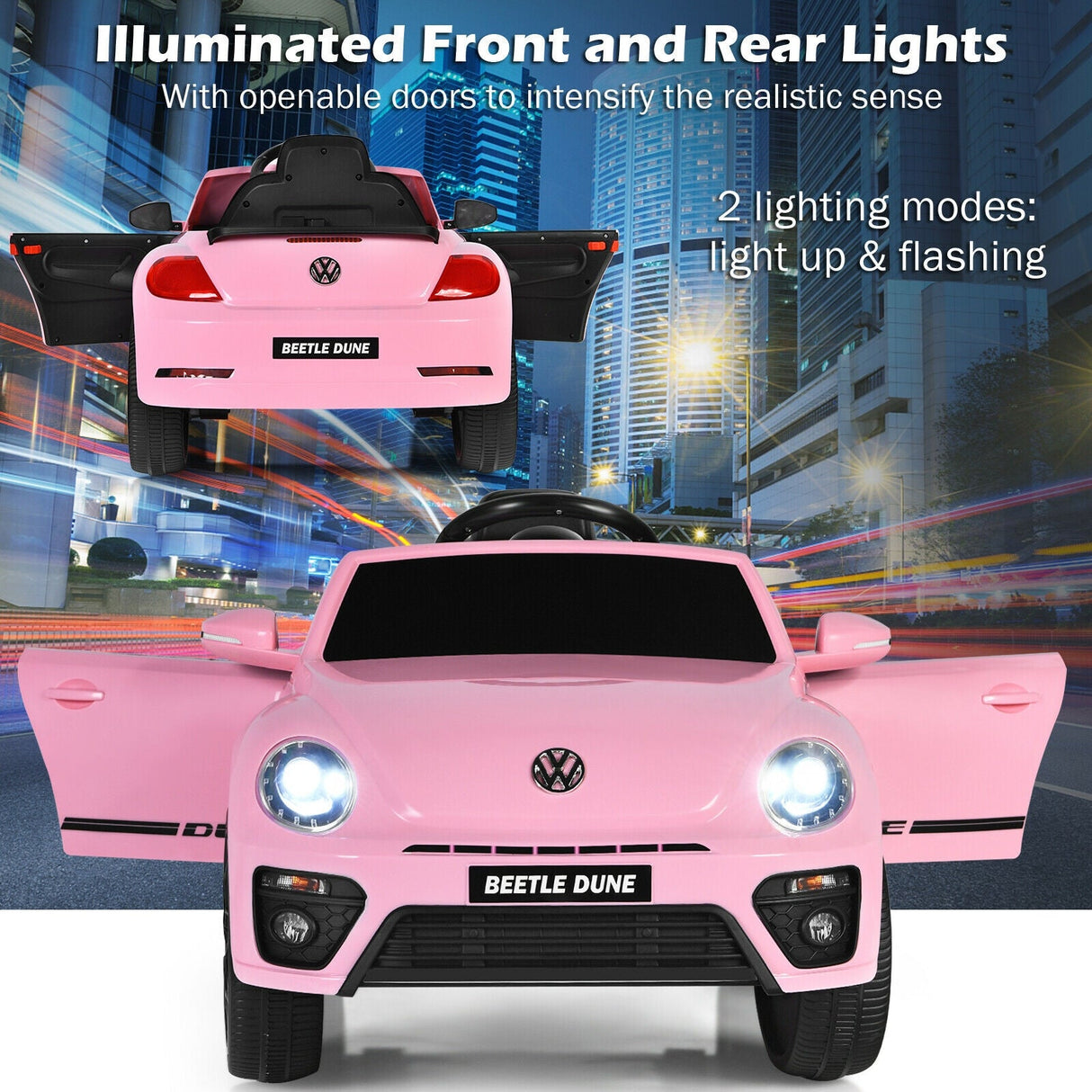 Coche eléctrico infantil Volkswagen Beetle con control remoto