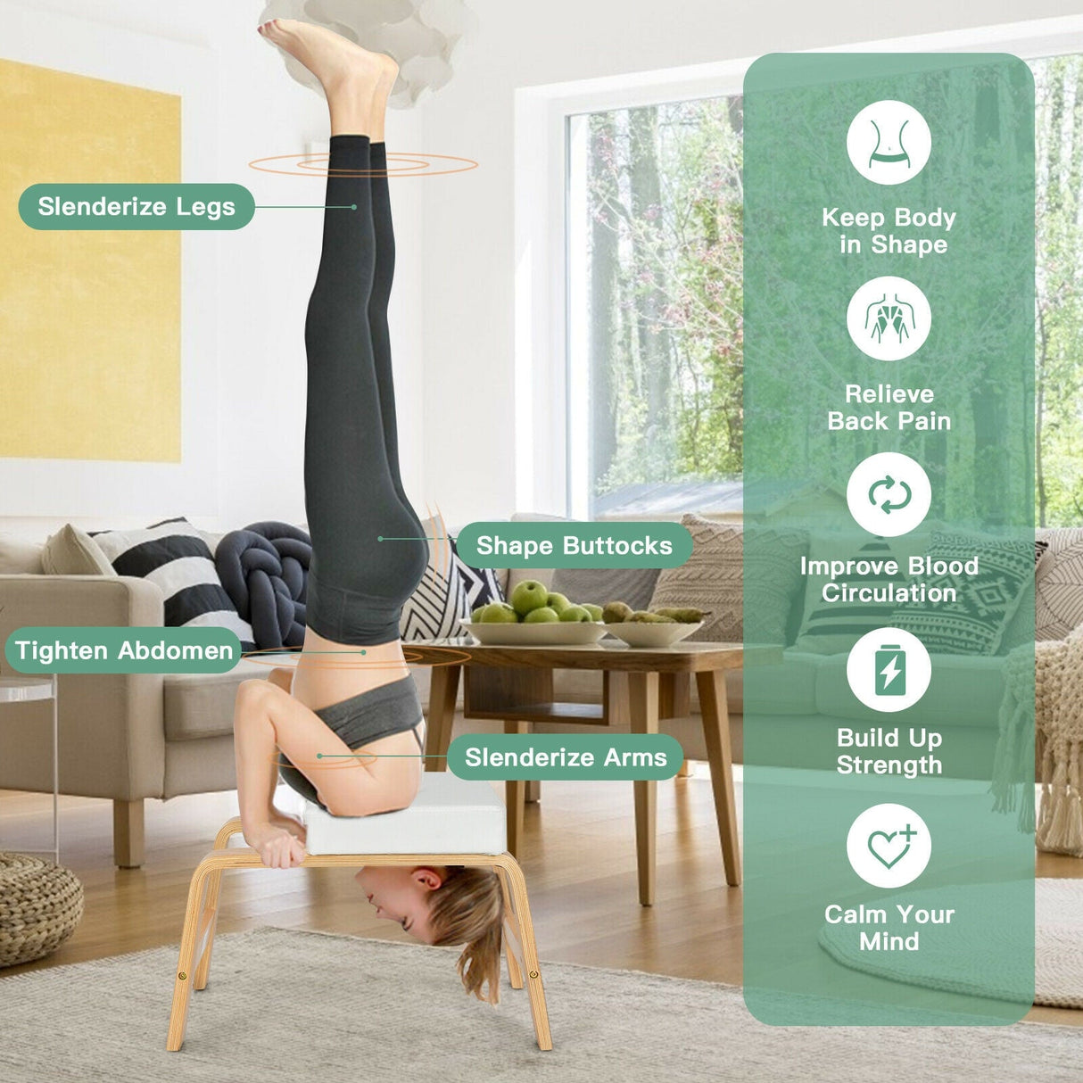 Banco de yoga para parada de cabeza