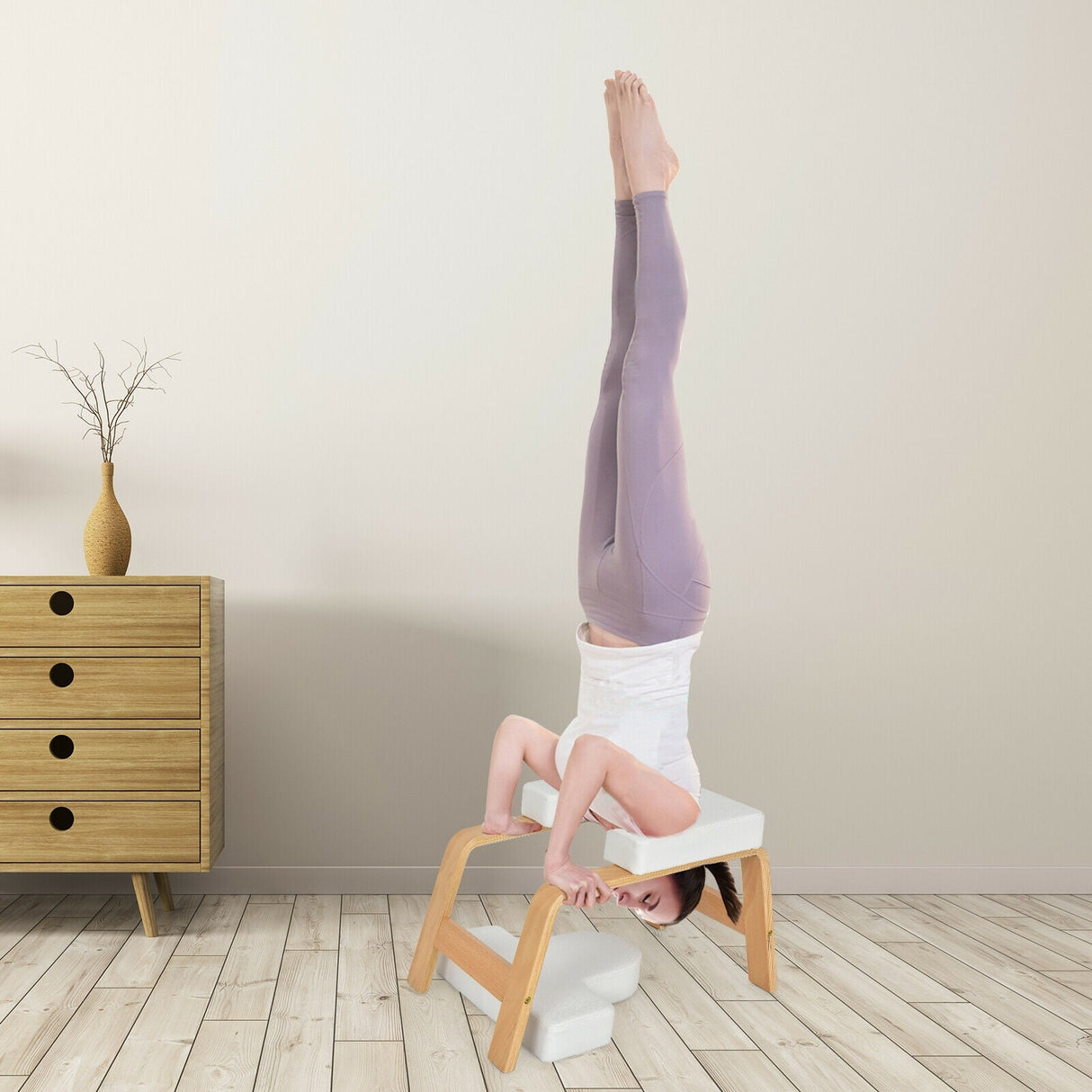 Banco de yoga para parada de cabeza