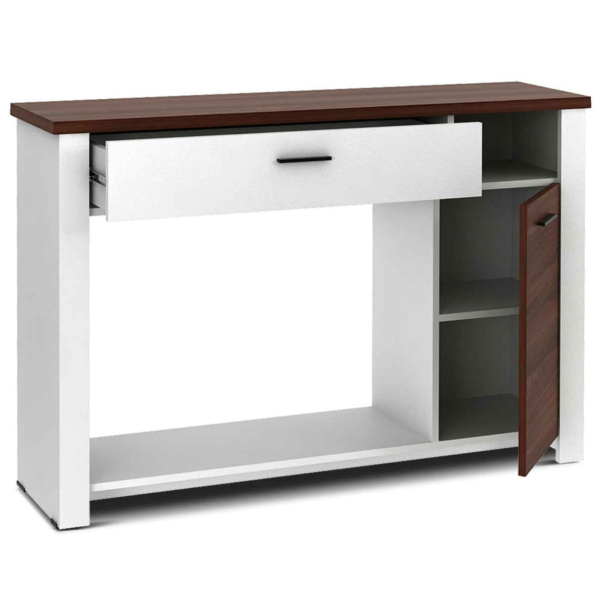 Mesa Consola de 48 Pulgadas con Cajón y Armario
