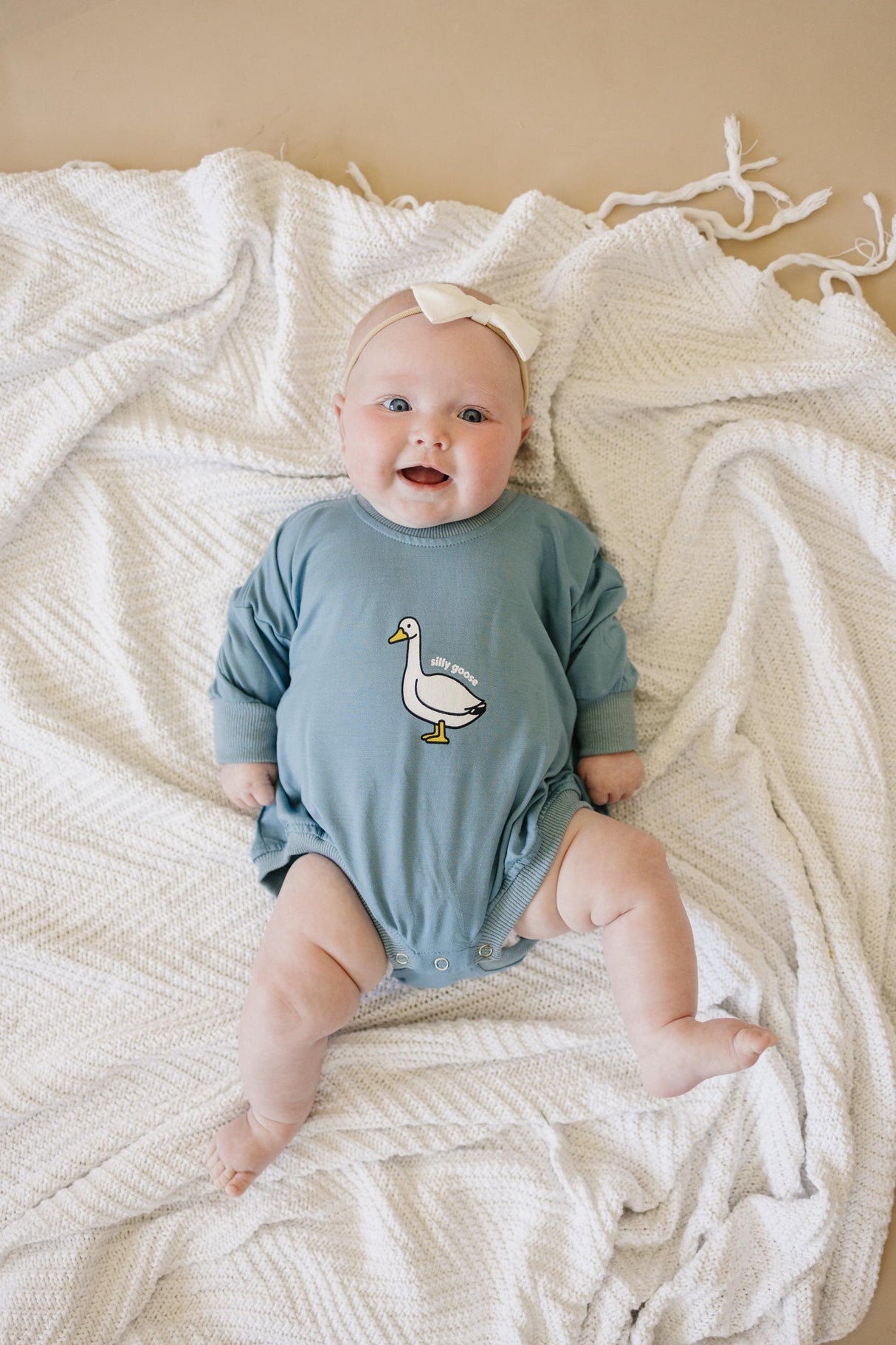 Pelele de Bambú de Ganso Tonto para Bebé - Turquesa o Azul - Bebé Infante Niño Pequeño