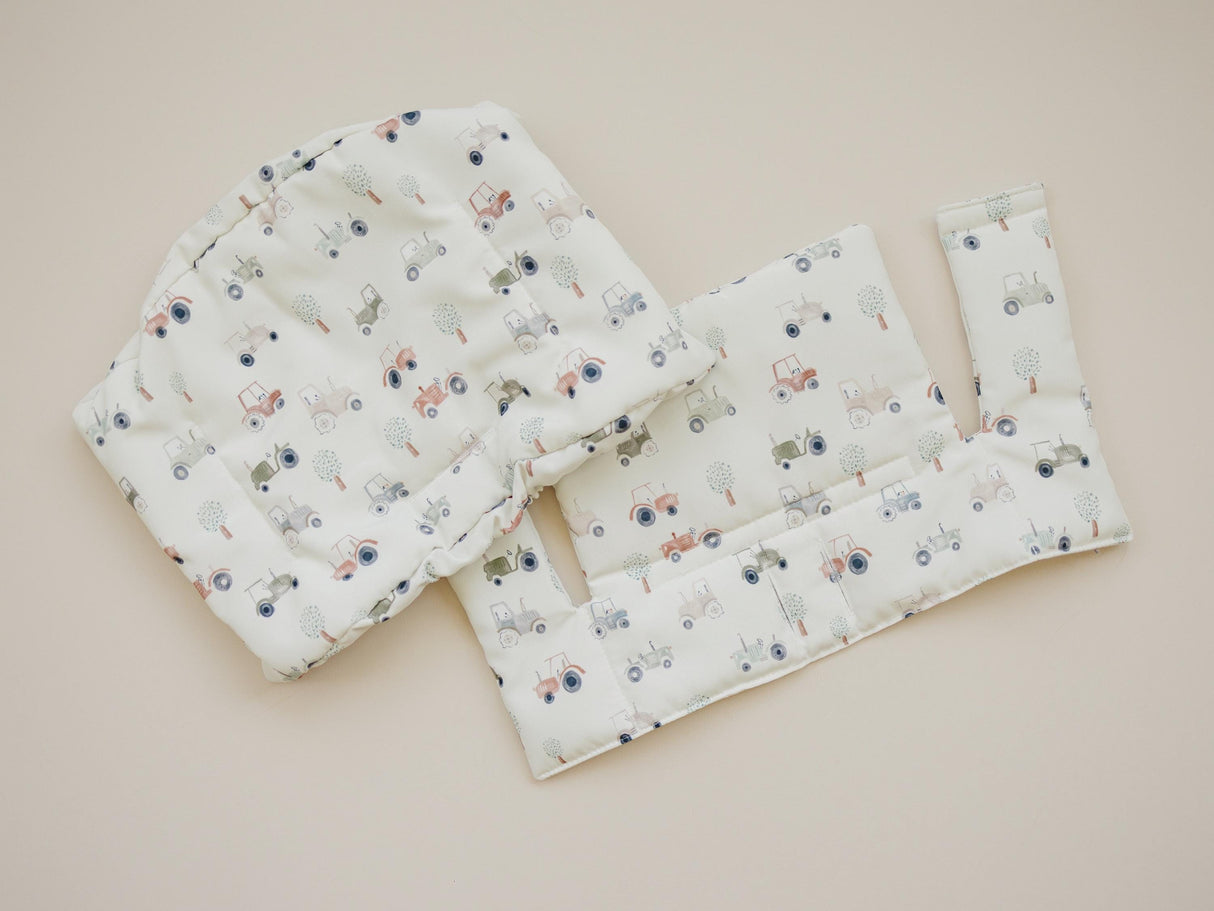 Cojín de tractores pequeños para la trona Stokke Tripp Trapp - Funda lavable - Accesorios para tronas de bebé