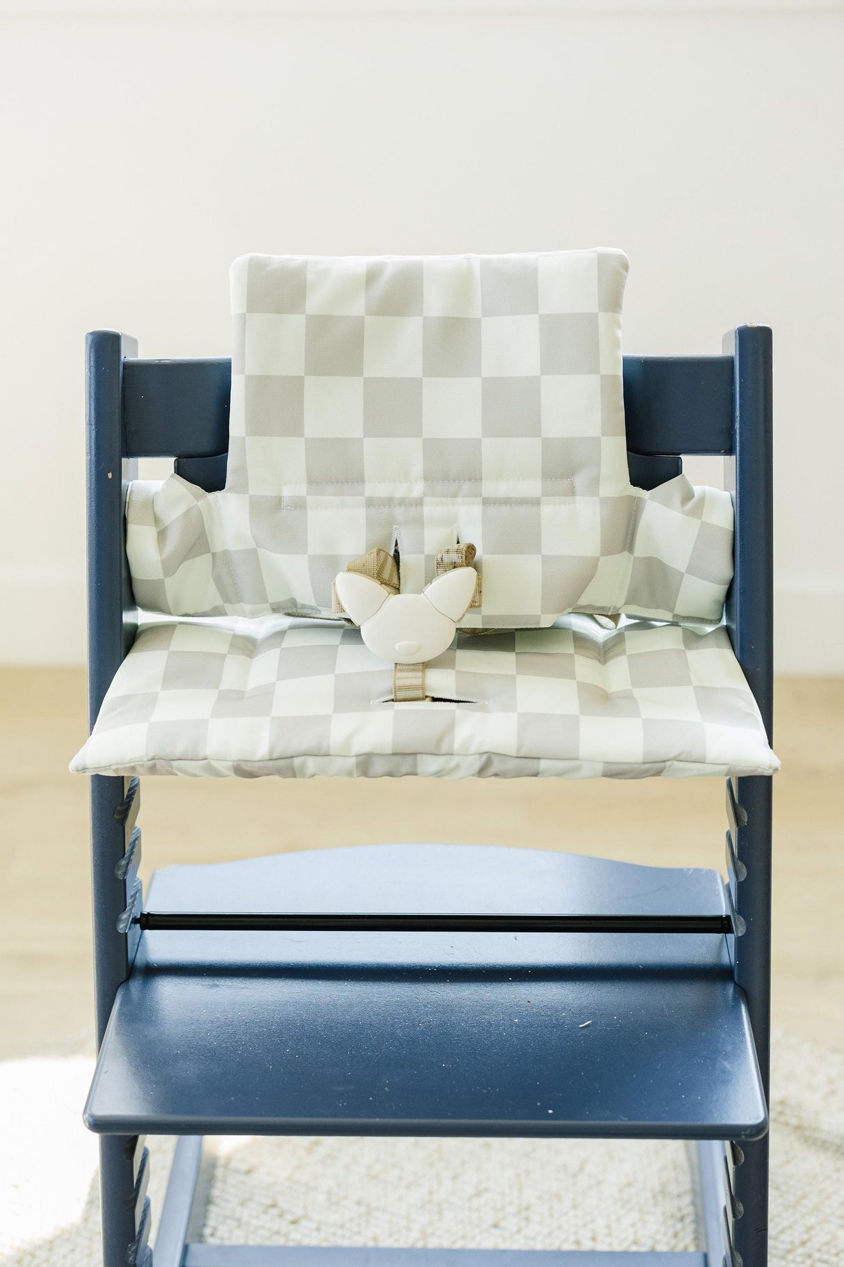 Cojín para trona Stokke Tripp Trapp lavable: Funda de cuadros neutros