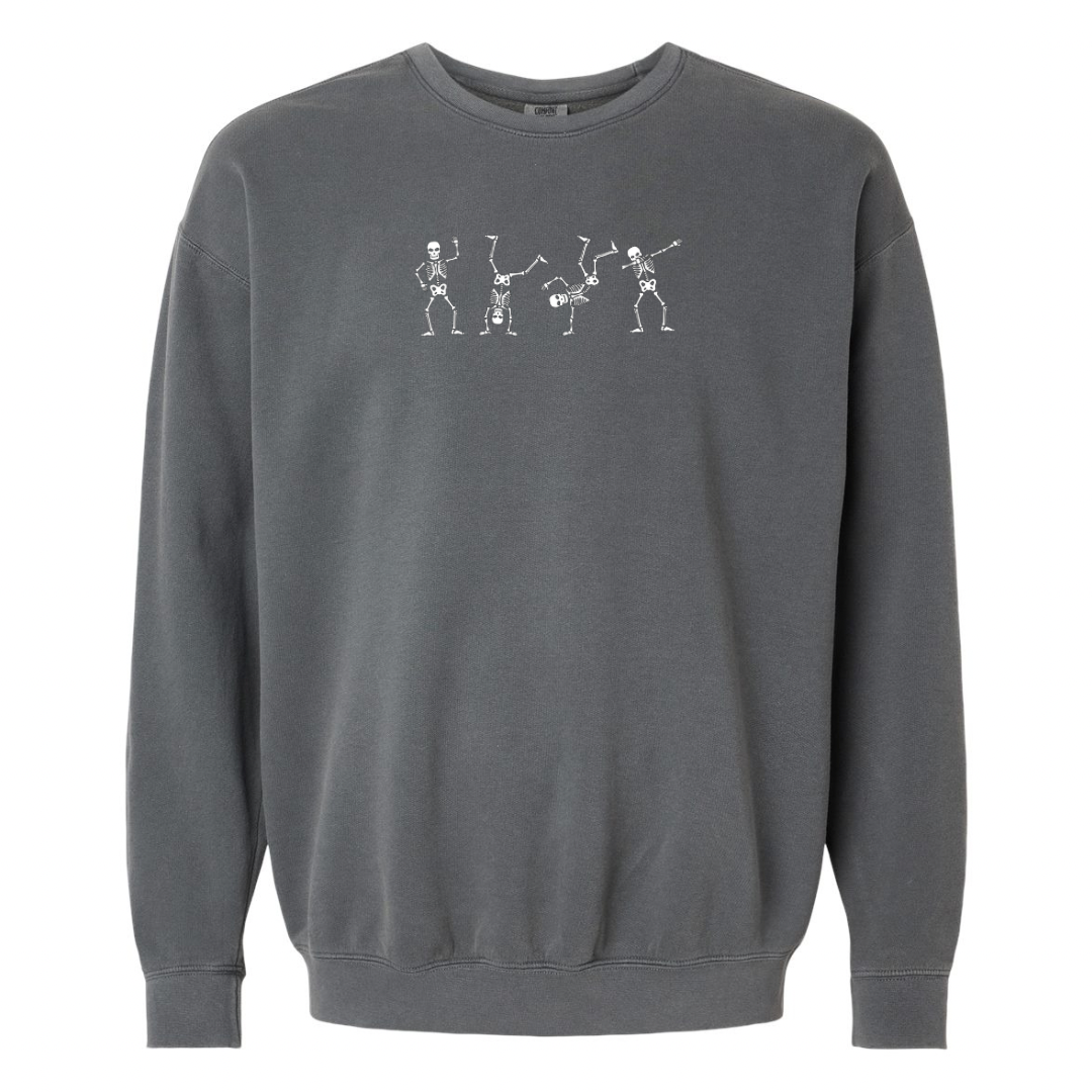 Sudadera Cuello Redondo Comfort Colors con Esqueletos Bailarines Adultos - Pepper