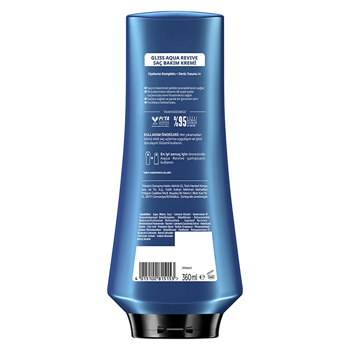 Gliss Aqua Revive Moisturizing Hair Conditioner: Hyaluron & Seaweed Extract for Dry Hair - Lightweight Hydration, Shine, & Daily Use
