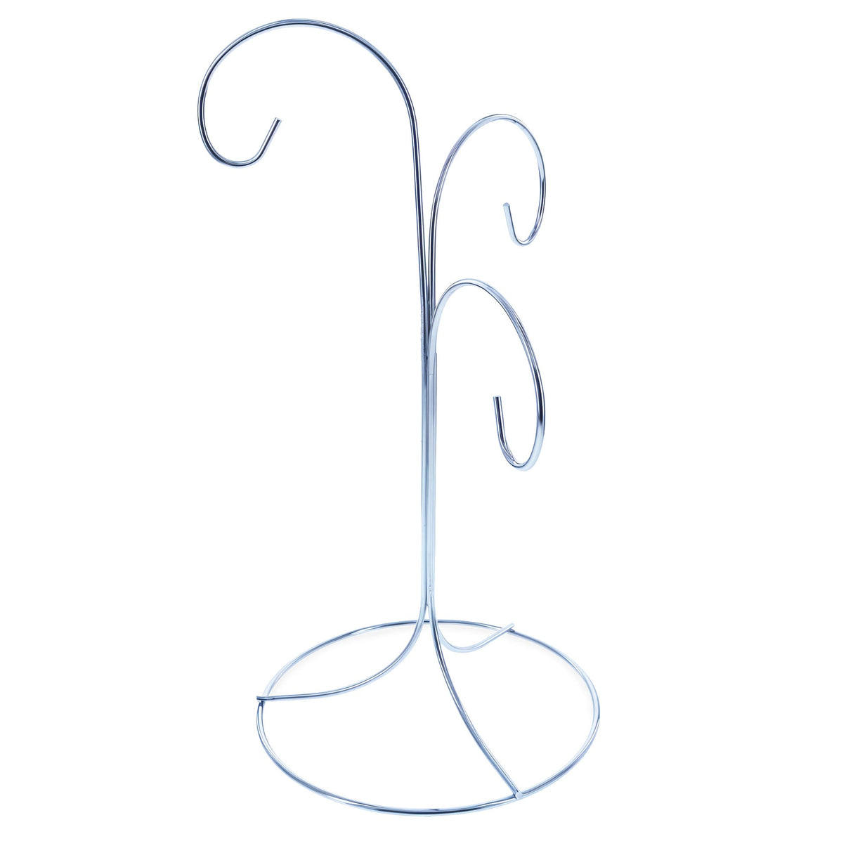 3-Arm 3-Tier Silver Metal Ornament Stand Display 10.75 Inches (Taiwan)
