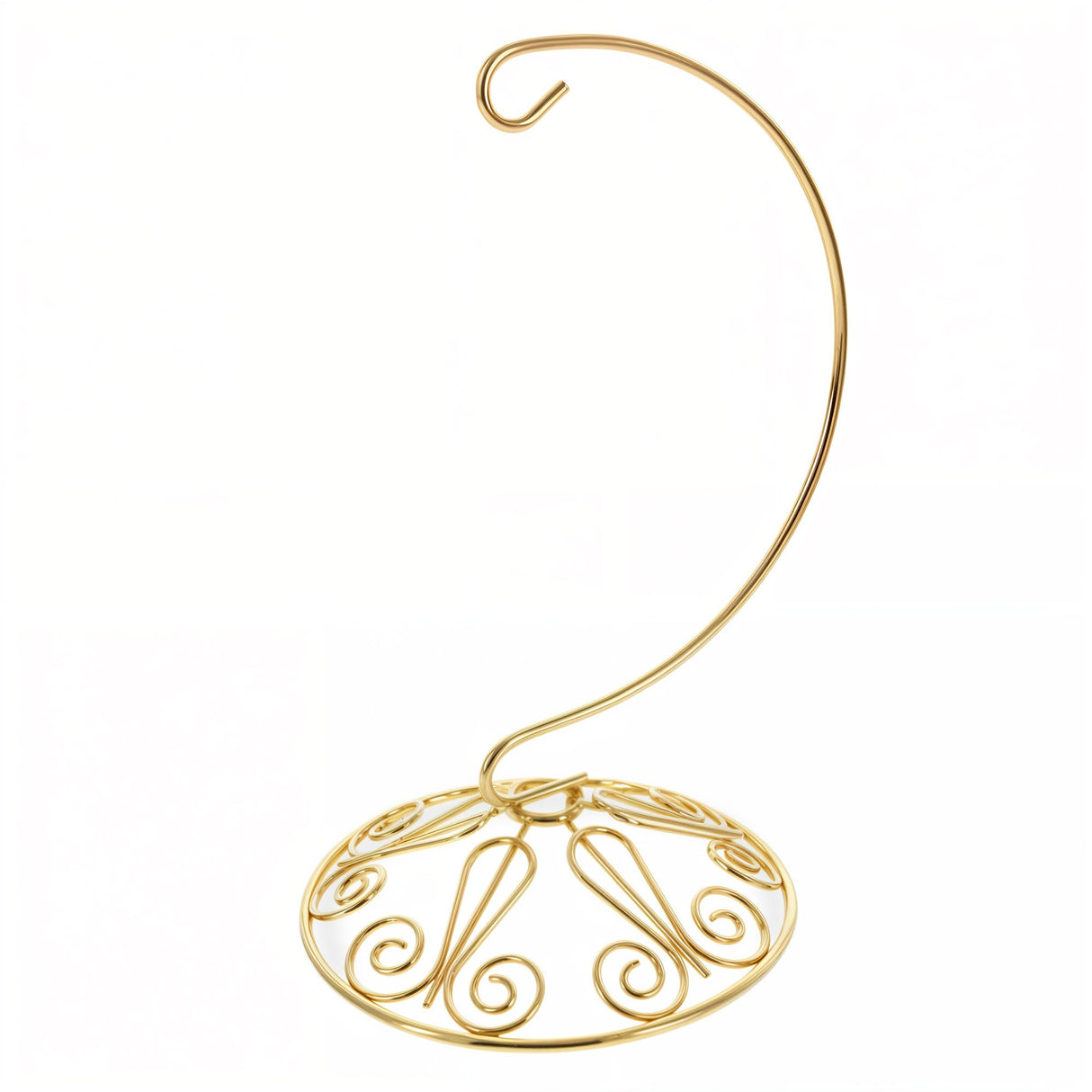 Curved Gold Wire Swirl Base Ornament Stand Display 7 Inches (Taiwan)