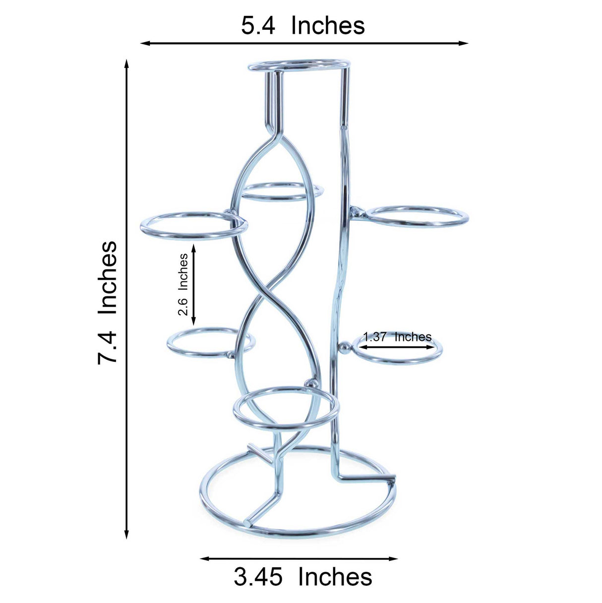 7-Ring 3-Tier Silver Wire Metal Sphere Crystals Egg Stand Holder Display 7.4 Inches (Taiwan)